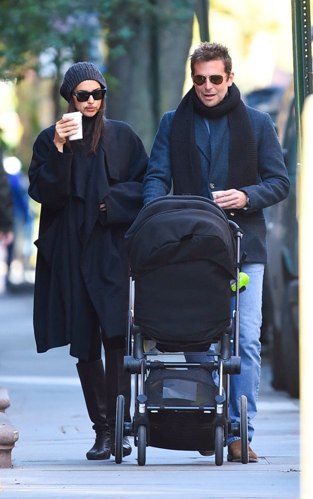 Bradley Cooper et Irina Shayk avec leur fille Lea. 