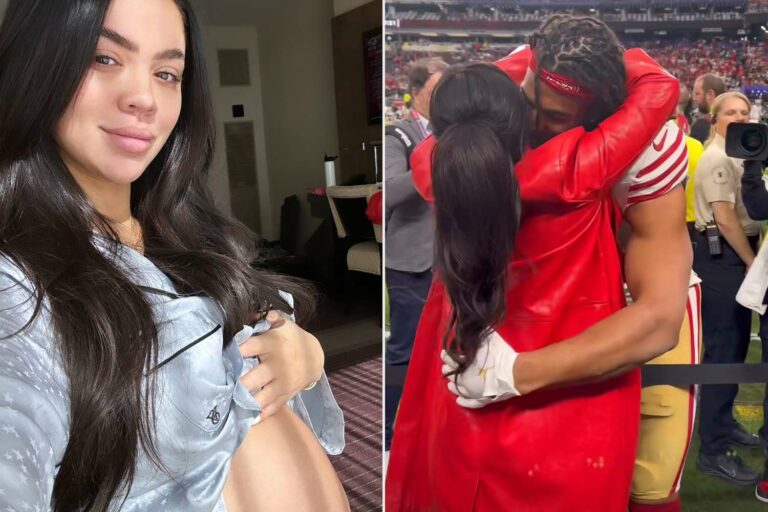 Sydney Warner, enceinte, encourage son mari Fred et les 49ers de San Francisco au Super Bowl 2024