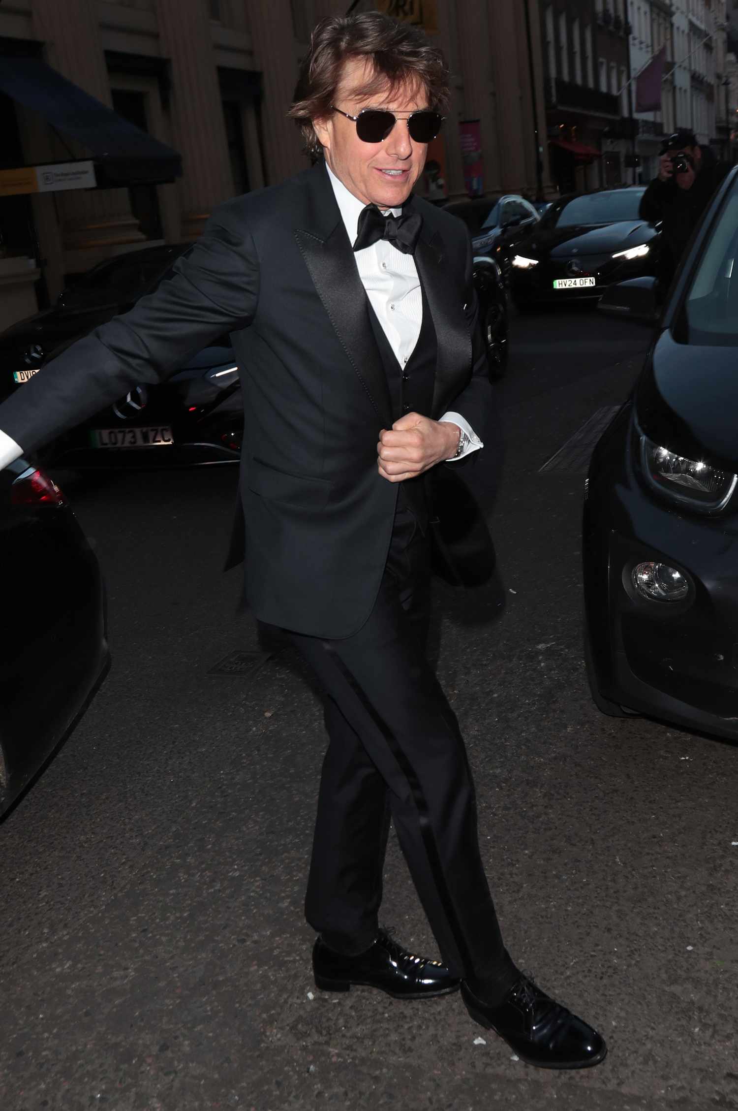 Tom Cruise Arrivées des célébrités à la fête du cinquantième anniversaire de Victoria Beckham chez Oswald.