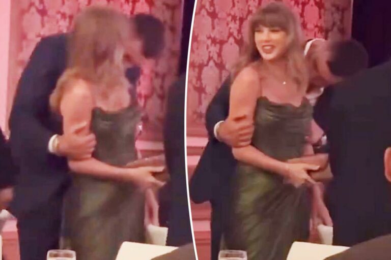 Travis Kelce ne peut pas garder ses mains sur Taylor Swift dans une douce vidéo de baiser sur l’épaule lors d’une soirée de gala